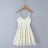 French Sweet Floral Suspender Skirt Women's New Retro Design Sense Niche Sexy Pure Lace Splicing Dress