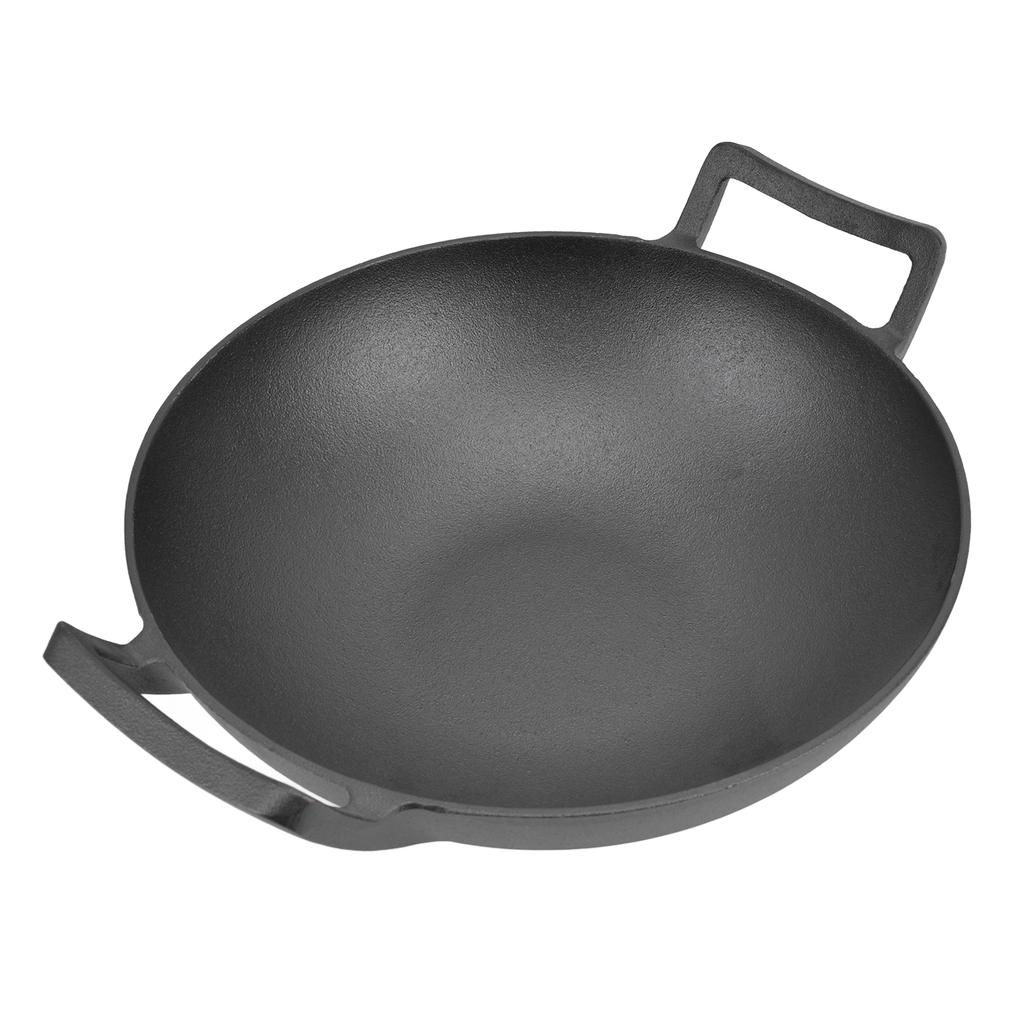 Cast Iron Grill Pan Thickened No Coating Nonstick Cookware Dual Handles Frying Pan 32cm Frying Wok