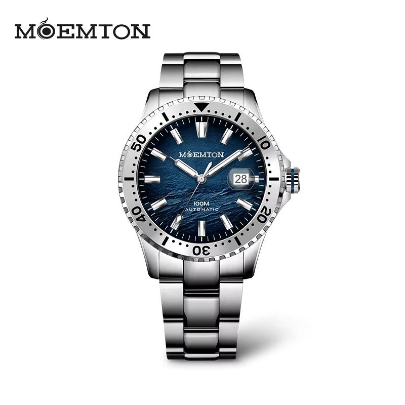 MOEMTON man watches, fully automatic mechanical watch, sapphire crystal, sports diving watches for man