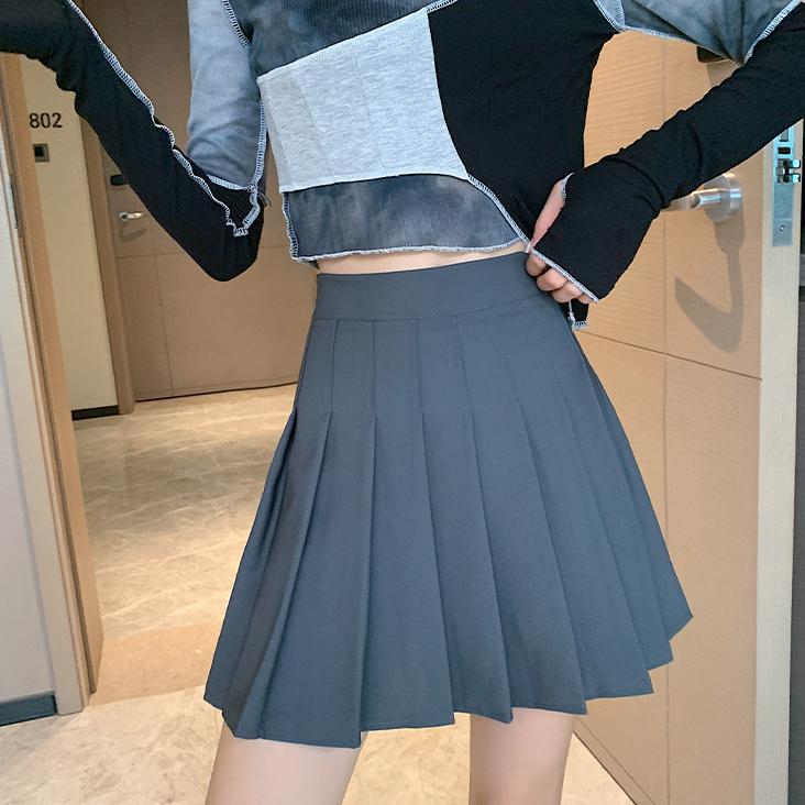 Sukně s vysokým pasem pro ženy Korejský styl Y2k Kawaii Černá minisukně Dámská sexy kostkovaná minisukně Letní dívčí školní uniforma