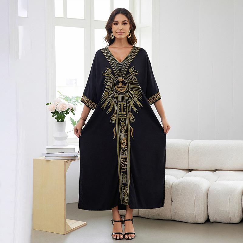 

Женское пляжное платье больших размеров с вышивкой, праздничная рубашка от солнца, накидка на бикини One Size чёрный