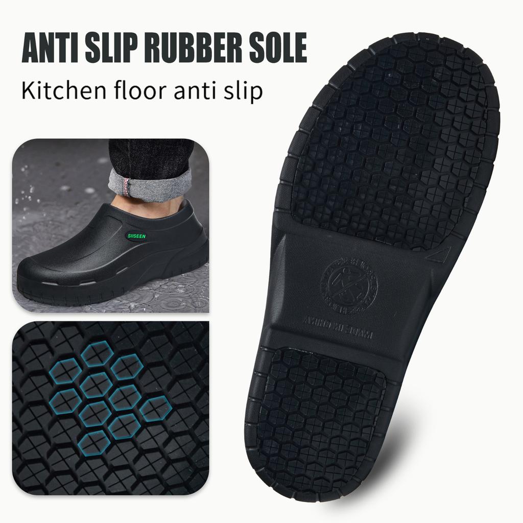 Scarpe da lavoro da uomo Scarpe da cuoco Impermeabili da cucina Stivali da lavoro da cucina Stivali da pioggia antiscivolo alla caviglia Calzature di sicurezza per ristorante dell'hotel da uomo