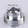 2Pcs M22 Change To 16 18 20 22 24 26 28 30 32mm Male Female Faucet Adapter Kitchen Bathroom Brass Water Tape Joint