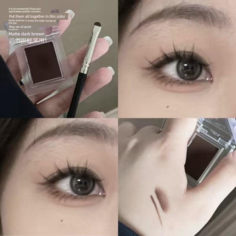 Eyeliner in One Convenient Package! Single-Color Eyeliner Powder in Gray-Brown, Long-Lasting Color, Smudge-Proof, Water-Soluble, Matte and Natural
