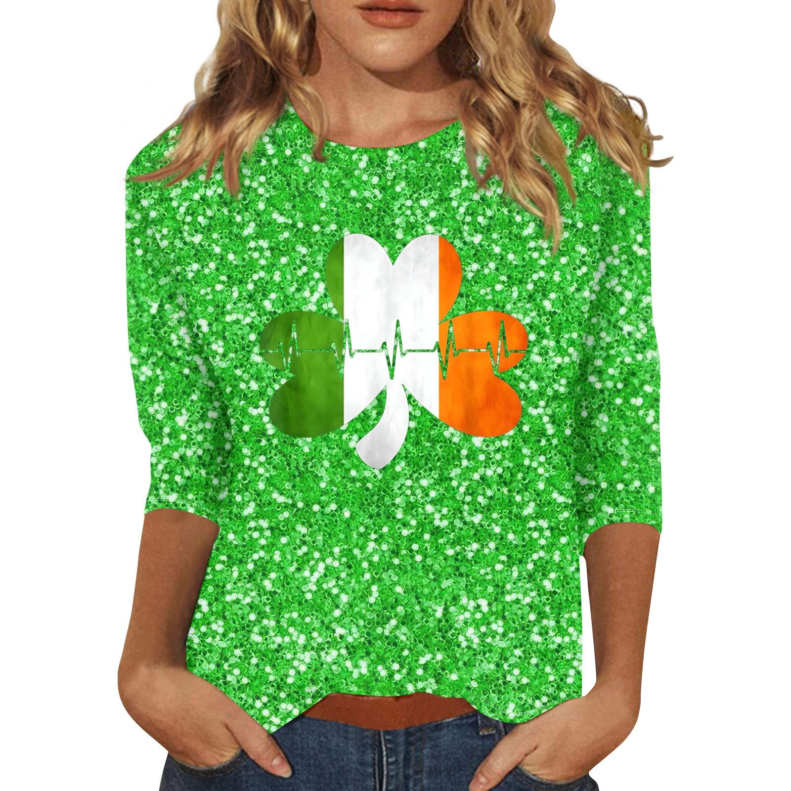 

Женская мода свободный повседневный топ с семью рукавами и круглым вырезом M