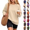 Damen Langarm Pullover Hoodie Lässiges Sweatshirt mit Rundhalsausschnitt für den Alltag