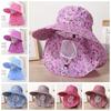 Face Mask Sunshade Shawl Cap Printing Agricultural Work Hat Fashion Wide Brim Sun Hat  Summer