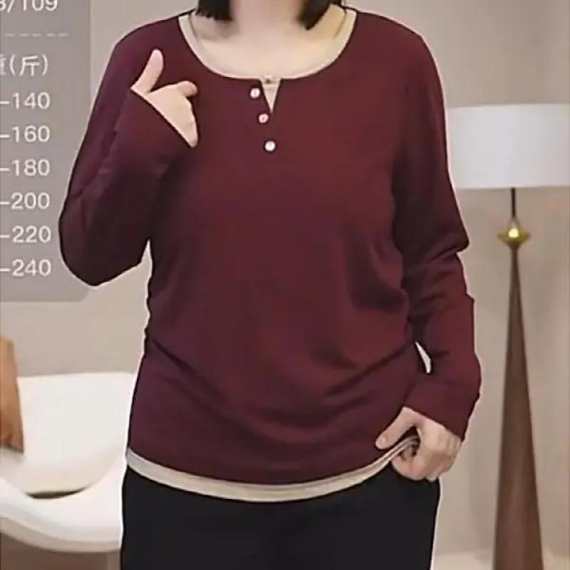 Women's Autumn and Winter German Velvet Bottoming Shirt with Trendy Fashionable and Versatile Fake Two-piece Top