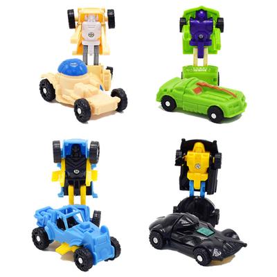 12Pcs Creative Transformation Robot Car Toy Cute Mini Deformation Car Model Toys Gift Random Color