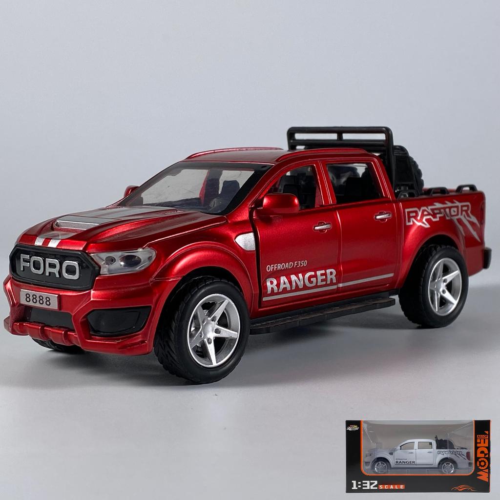 1/32 Ford Raptor F350 Pickup Truck Alloy Off Road Car Diecast Model Sound & Light Desktop Collection Decorative Gift Boy Display