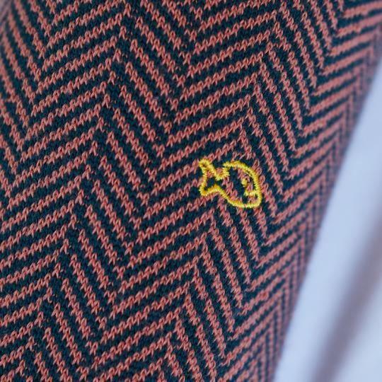 Chaussettes - Billybelt - Modèle chevrons - Orange/vert/corail clair - Taille unique - Mi-mollet