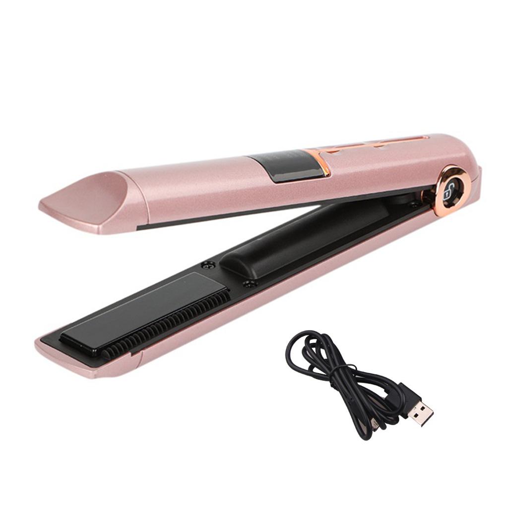 

Hair Roller Mini Straightener Cordless Curler USB Charging Rechargeable Stable Performance 2 In 1 Barber Supplies красный