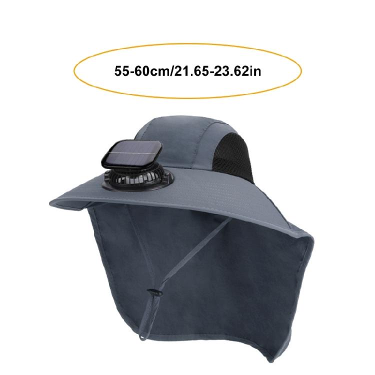 For Camping and Hiking Solar Fisherman Hat Waterproof Breathable Nylon Adjustable Size Portable Design Comfort