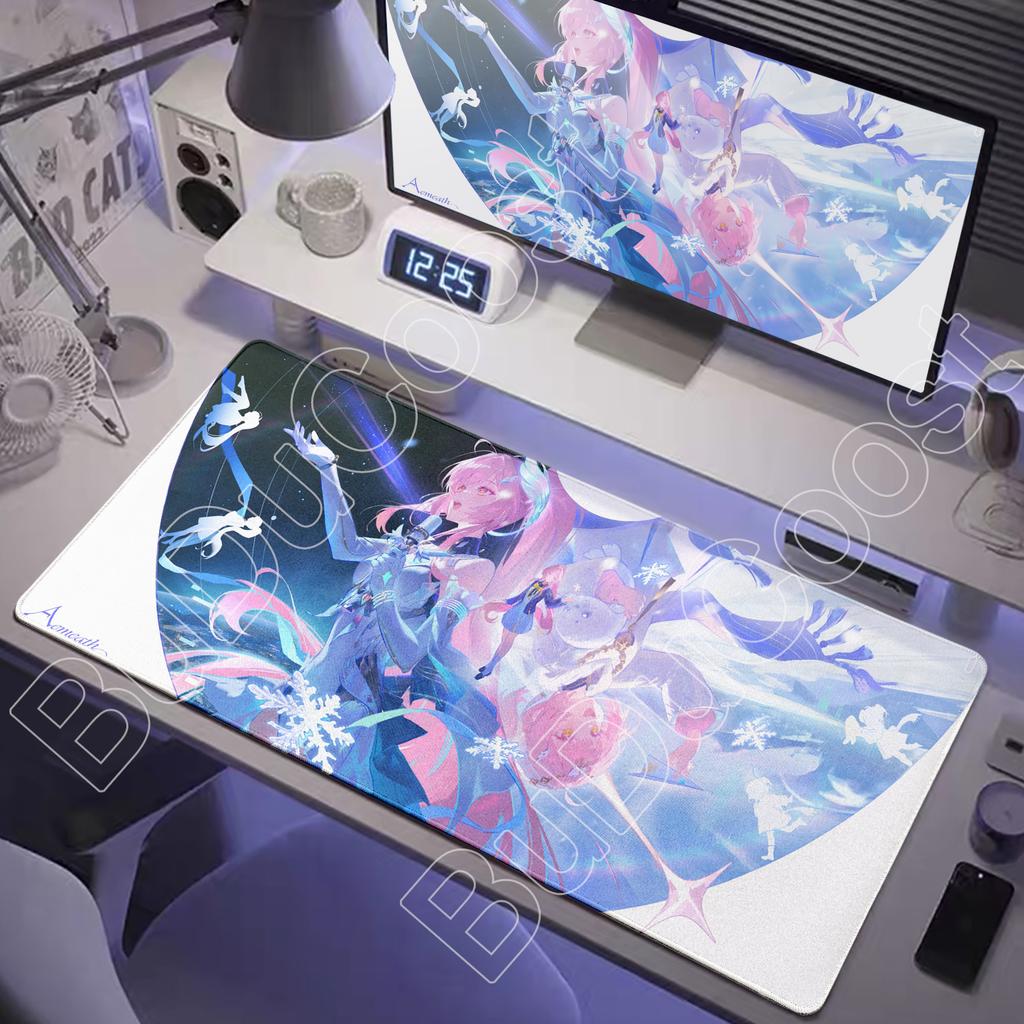 Mouse Pad de Jogo para Menina de Anime Wuthering Waves Tapete de Mesa Aemeath Acessórios de PC para Escritório Teclado Tapetes de Jogo com Mousepad