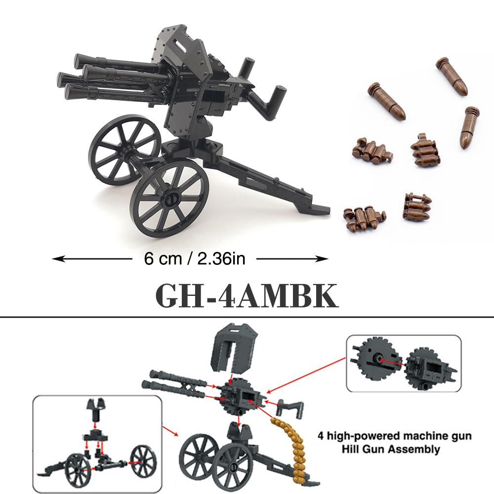 WW2 88mm Flak Gun Cannon Rocket Artillery Military Army War Weapons Soldier MOC Playmobil Scale Model Building Block Children Kid Toy