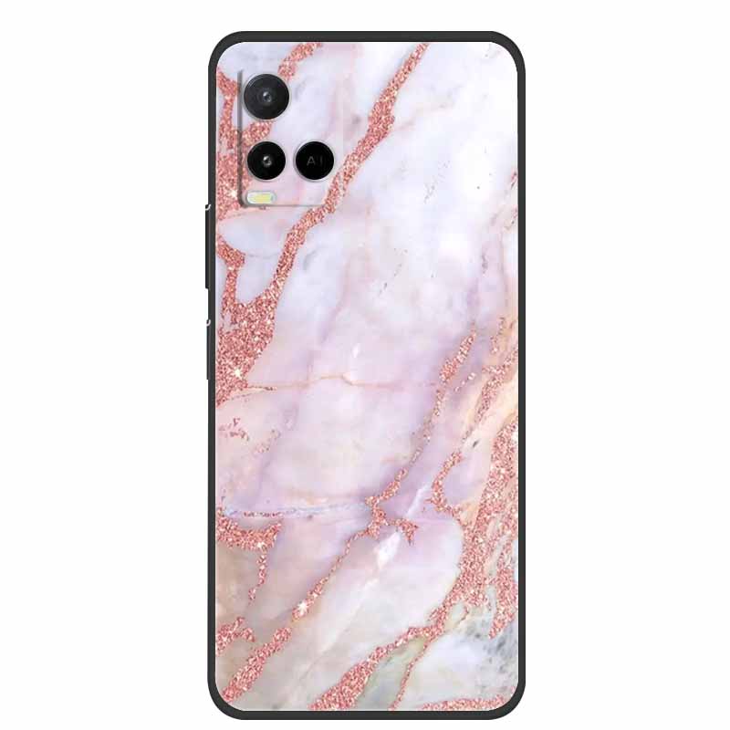Marble Case For Vivo Y33s Silicone TPU Soft Phone Fashion Cover For Vivo Y33 S Case V2109 Funda Luxury Shockproof Cartoon Coque