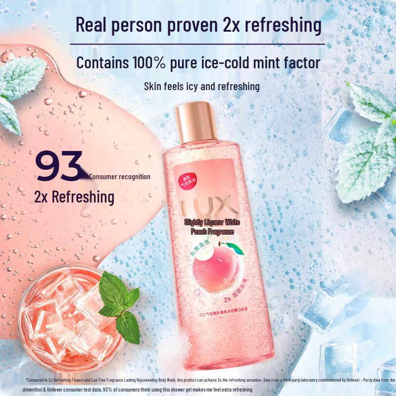 lux White Peach Scented Bubble Refreshing Shower Gel