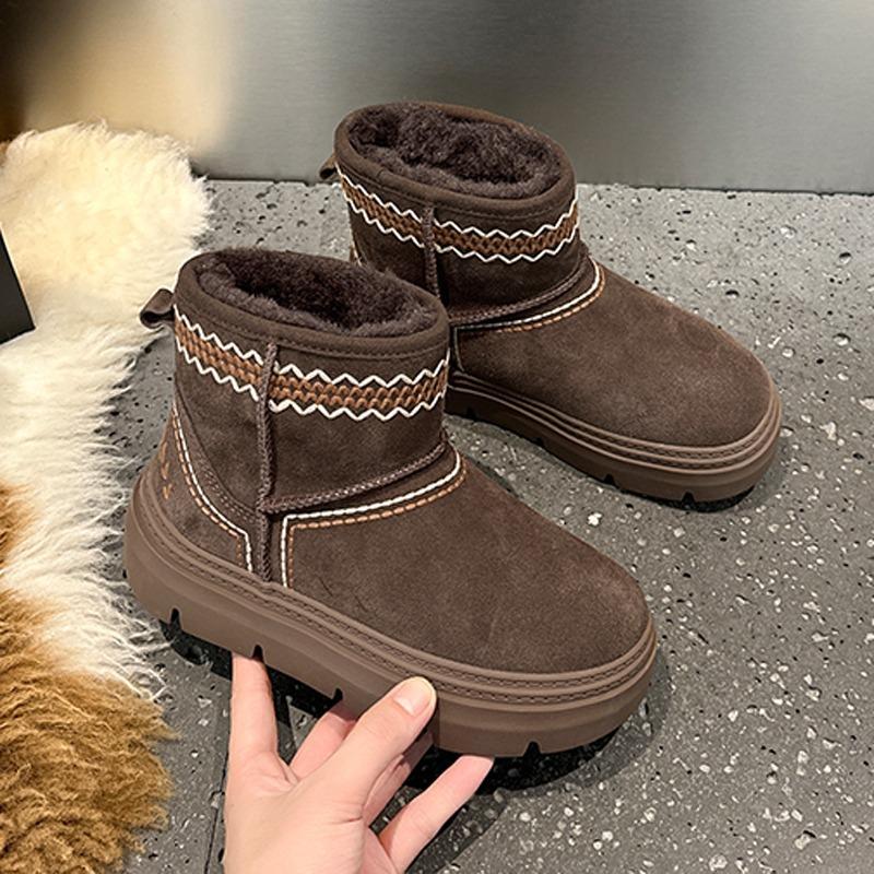 

thick-soled velvet snow boots women s new winter short boots fluffy shoes sub-zero warm snow cotton boots 35