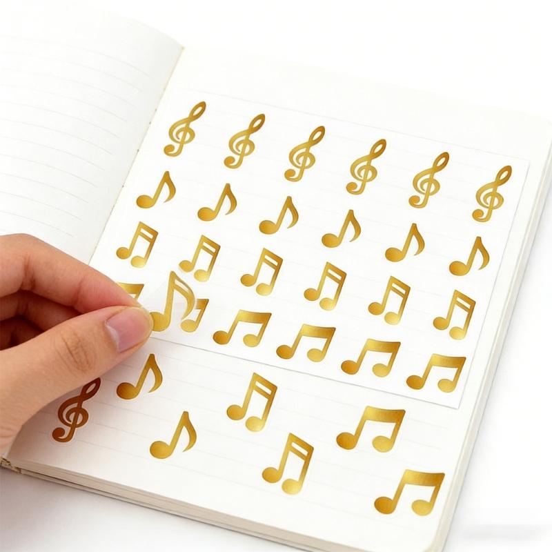 20 Sheets Glitter Musical Note Sticker Teacher Reward Decal Adhesive Label For Educators To Inspire Children Learners