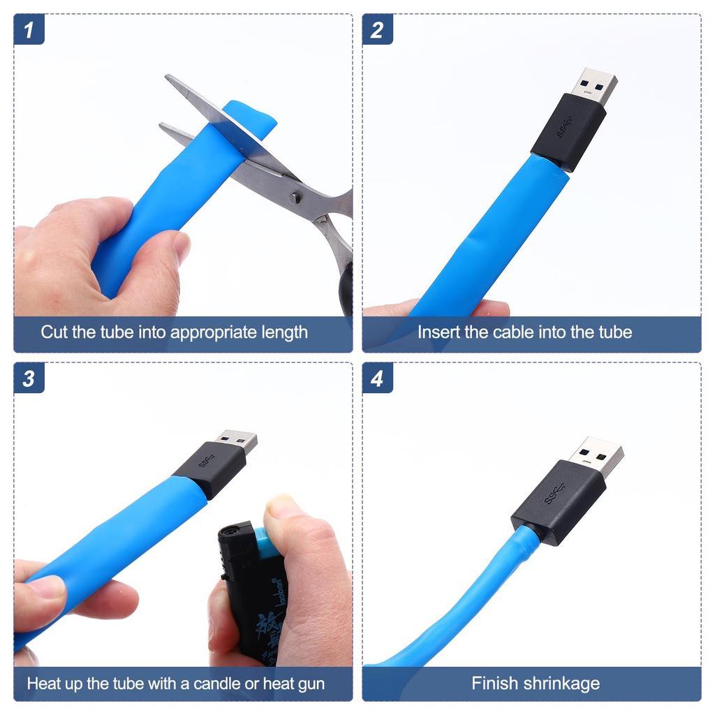 uxcell 1/2" Heat Shrink Tubing Waterproof 3:1 Double Wall Marine Adhesive Industrial Heat Shrink Tubing Wire Wrap 20ft Black