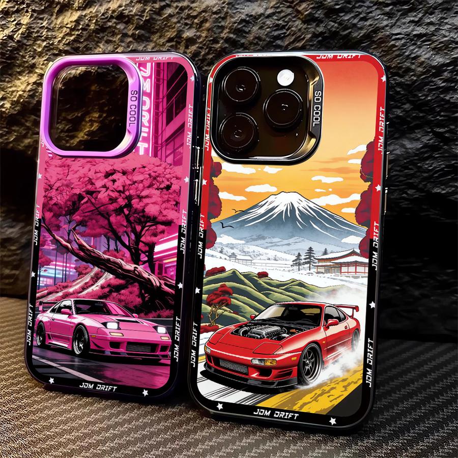 JDM Sportwagen Handyhülle Case für iPhone 17 Pro Max 16 12 Pro 13 Air 14 Plus 15 11