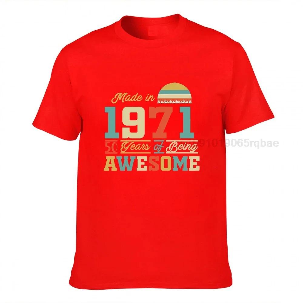 Graphic Unisex T Shirts 1971 Shirts 50 Years Of Being Awesome 50th Birthday Tshirts Print White Tshirts Unisex Unisex Funny Tee Tops