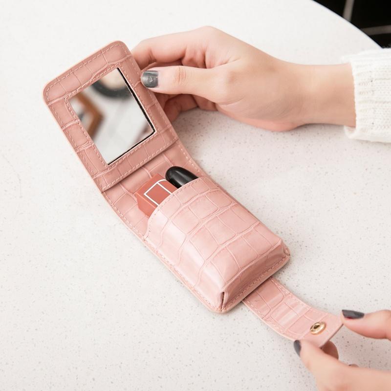 MIYIN Fashion Korean new lipstick storage High quality bag lady package Makeup bag with small mirror bag lovely cosmetic purse