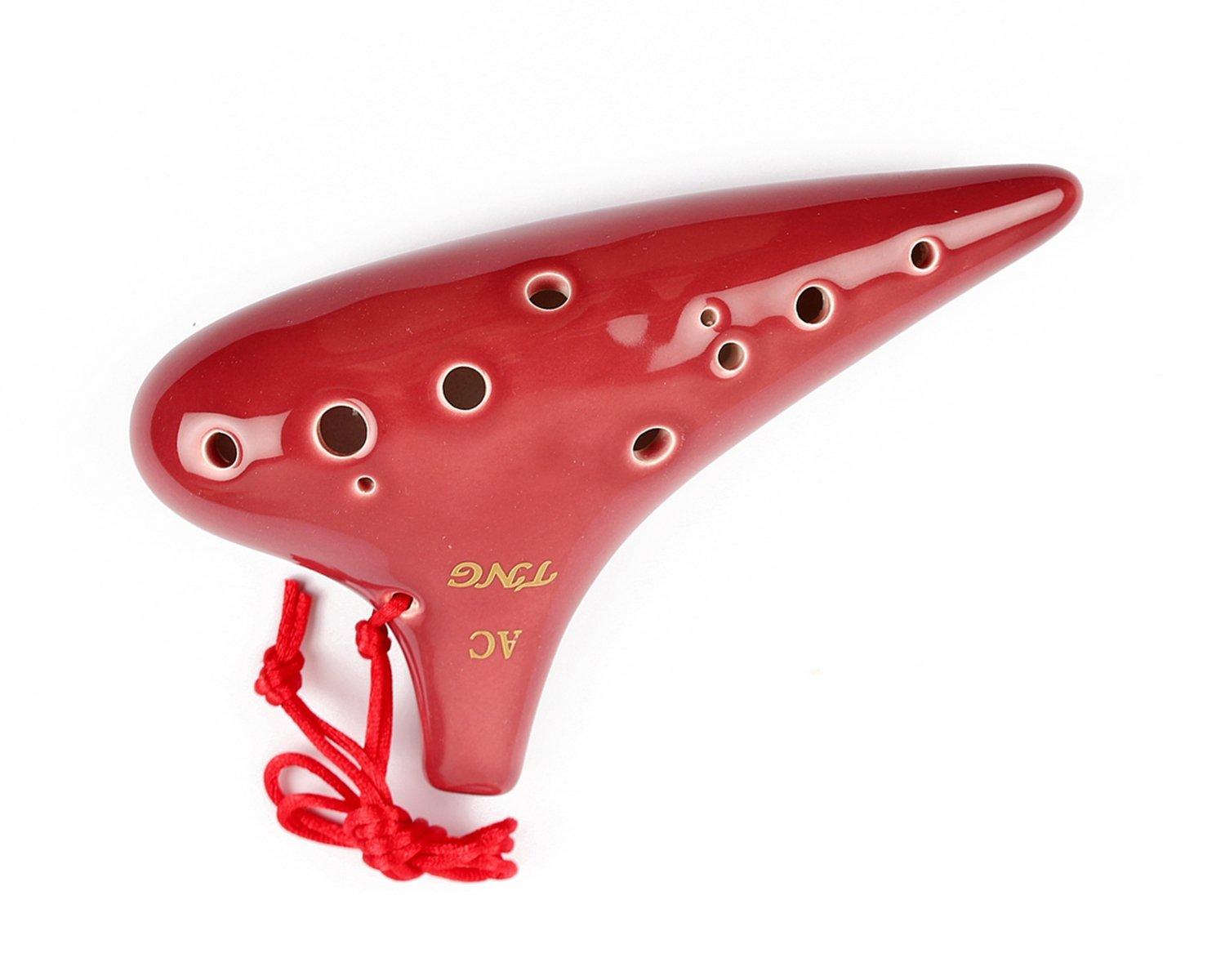 

TNG Ocarina музыкальный инструмент Single High Class C Tone AC Chart Ocarina Wind Wind Glaze Finish Red [12 отверстий/альт/красный] (Аппликатура включена)