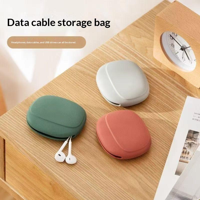 3 Pcs Silicone Earphone Data Cable Storage Box Mini Key Box Lipstick Mini Storage Bag For Earphones