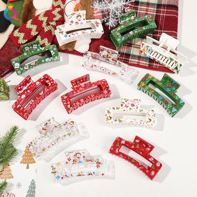 Christmas Hairpin Lady Cute Sweet Print Hairpin Grab Shark Clip Grab Clip Hair Accessories