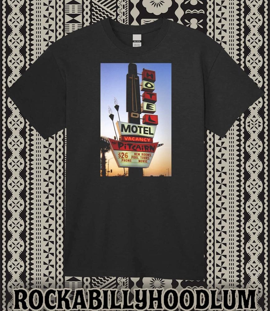 

Retro Tiki Tee T Shirt Pitcairn Tiki Motel Hotel Neon Sign Art Anaheim CA 4XL