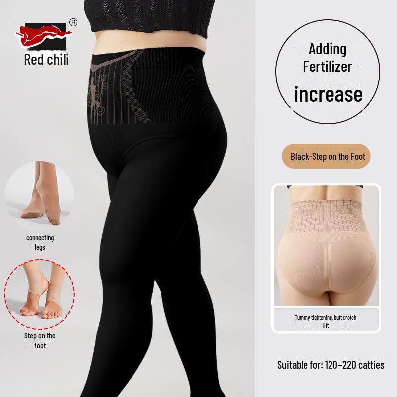 

Женские теплые колготки Red Pepper с высокой талией и утягивающими вставками для живота и бедер Step on the foot, 200g thin fleece чёрный