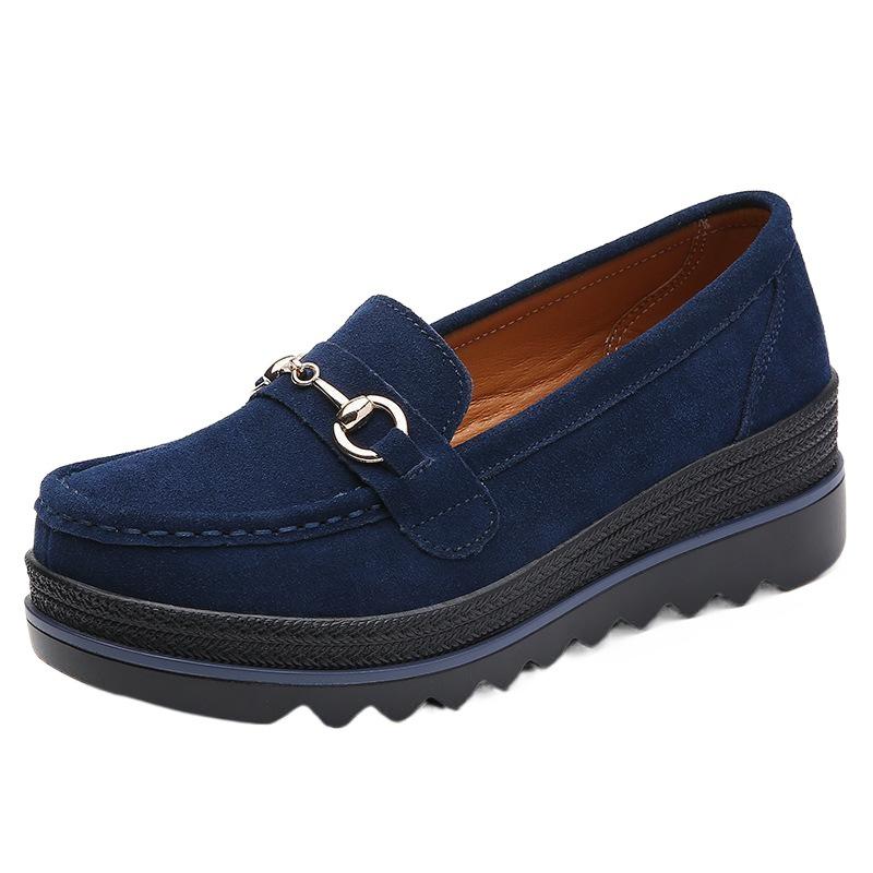 Spring and Autumn Rocking Shoes Casual Muffin Shoes Platform Women's Single Shoes Metal Buckle Decorative Mother Shoes