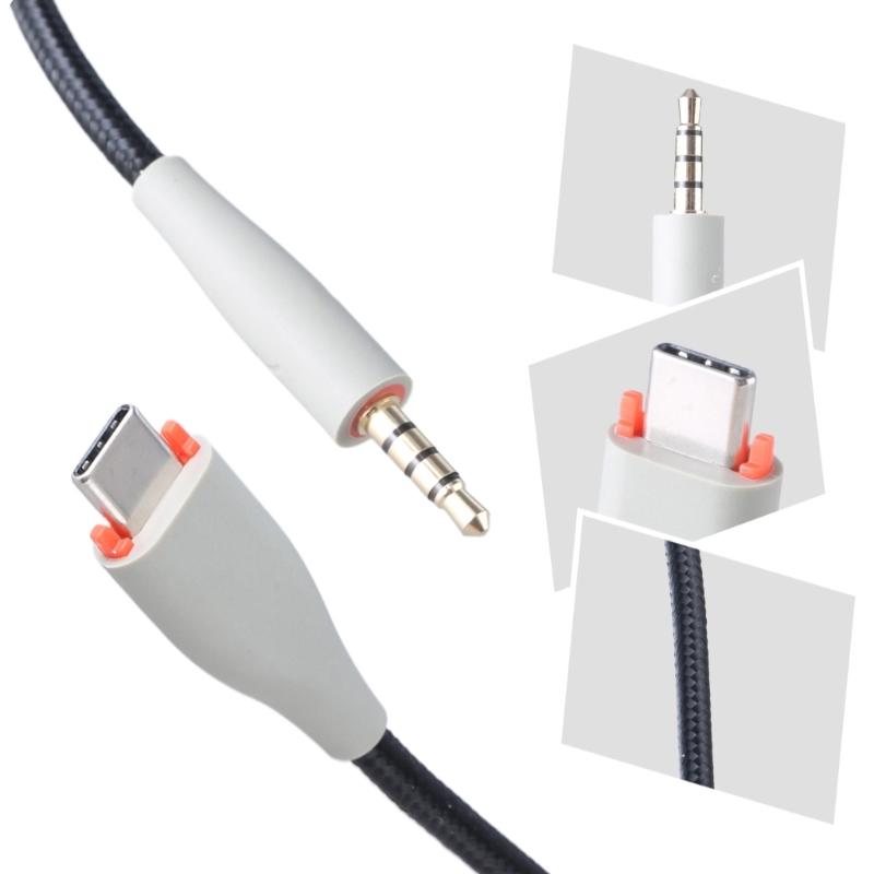 Durability Nylon Woven Headphone Cord for MMX100 Headphone Cable Easy Installation 3.5mm to Type C Replacement Wire