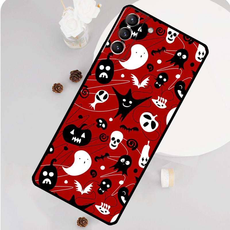 Cute Halloween Ghost Bat Phone Case For Samsung Galaxy S26 S23 Ultra S20 S21 S22 S24 S25 Plus S10 S25 FE Funda Cover