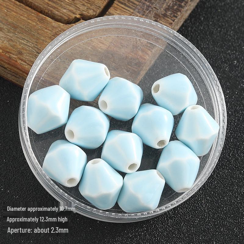 Macaron Rhombus Ceramic Beads for DIY Jewelry Making