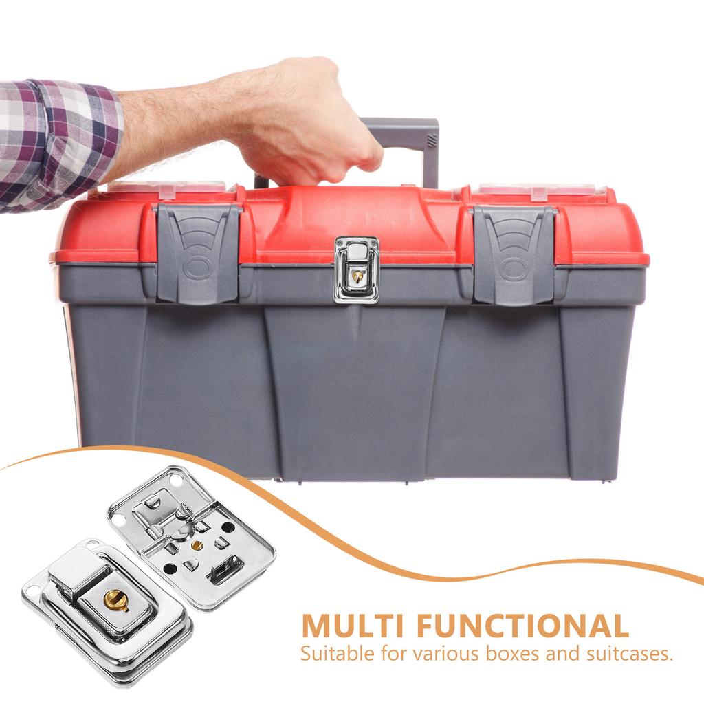 4Pcs Iron Suitcase Lock Set Vintage Style Keyed Latch for Jewelry Box Wooden Chest Toolbox Drawer Cabinet Storage Safety