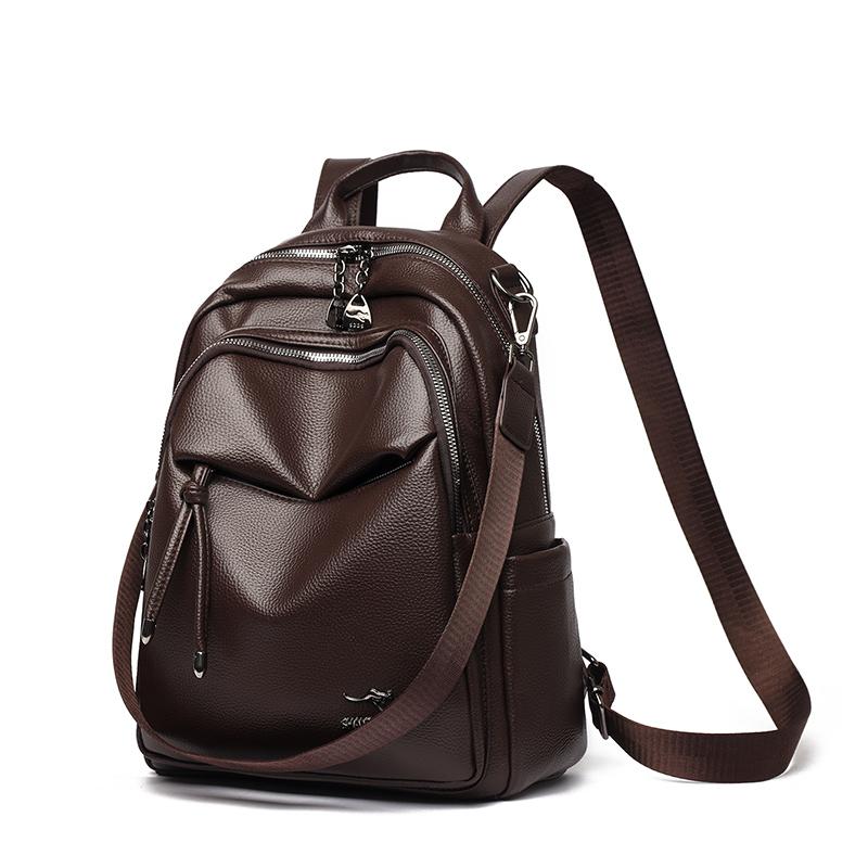 Luxury Women's Soft Leather Backpack Travel Bag Backpack for Teenager Girl School Rucksack Large Capacity Commuting Shoulder Sac