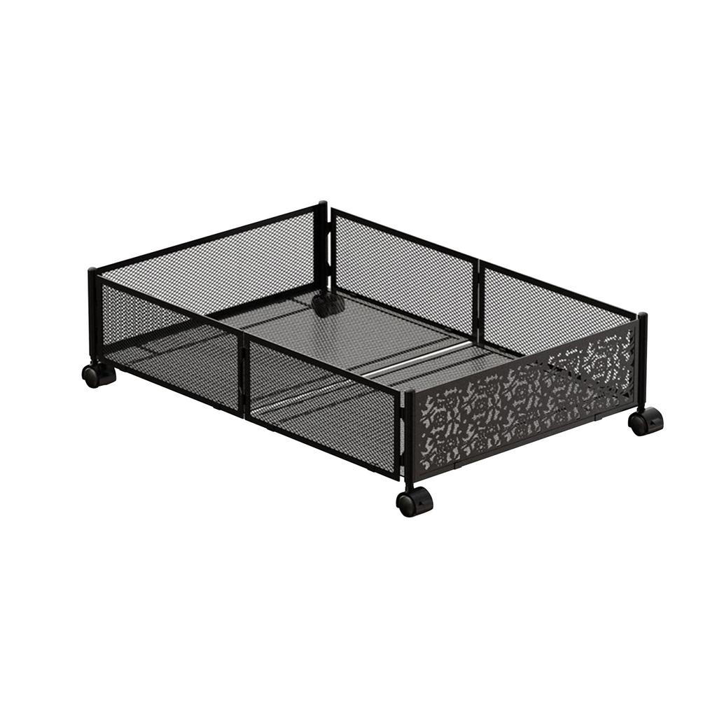 Skládací úložný stojan, úložný kontejner pod postel, skládací kovový úložný stojan na dno postele, krabice na hračky, oblečení, boty, přikrývky, úložný stojan na knihy