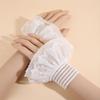 Victorian Lace Ruffled Wrist Solid Color Fake Sleeves Cuffs Detachable Sleeves Cuffs  Wedding