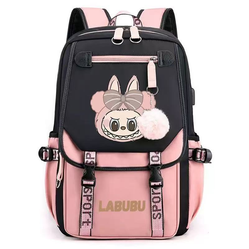 Cartoon Labubu Printed Backpack Travel Bag Computer Bag Student Men's and Women's Casual Backpack Schoolbag New