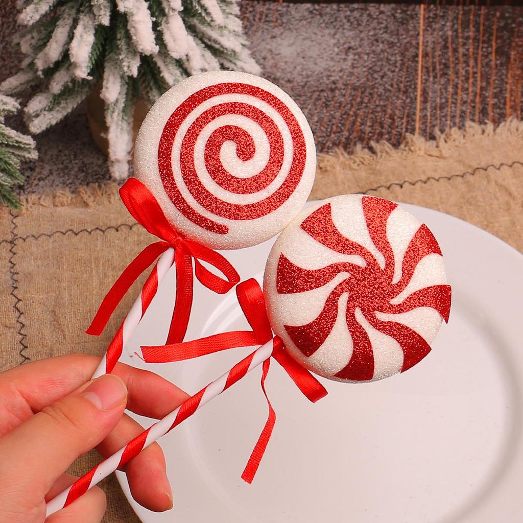 Festive Colorful Christmas Lollipop Decorations - Large Candy Tree Ornaments & Creative Holiday Props