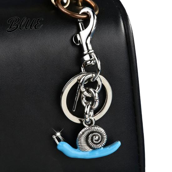 Backpack Charm Keychain Pendant Snail Design Key Holder with Lobster