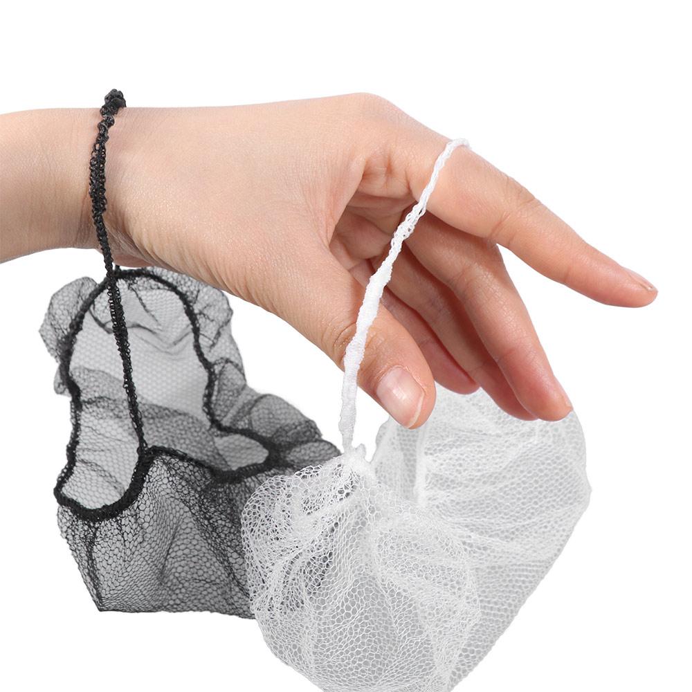 100Pcs Elastic Nylon Facial Beard Bib Bonnet Disposable Beard Turban Facial Apron Caps  for Men