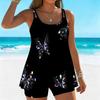 Women's Swimwear Tankini 2 Piece Swimsuit Butterfly Flowers  Pattern Vacation Bathing Suits