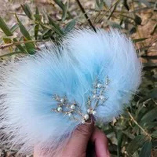 Feather Headdress Hair Clip - Cute Fairy Fur Hanfu Accessory for Girls