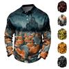 Herren Langarm Golf Poloshirt Schnelltrocknendes Netzgewebe Halloween Muster Lässiges Sportoberteil Atmungsaktiv Leichtgewichtige Golfbekleidung