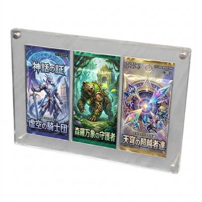 No-brand Product Trading Card Pack Display Case for 3 Unopened Packs Clear Acrylic UV Protection Tool Free Assembly 255 X 175 10 Mm