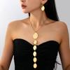 Retro Simple and Exquisite Personality Generous and Versatile Premium Gold Necklace Earrings for Women