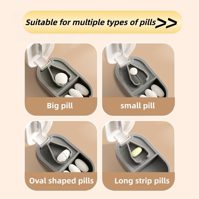 Cut Pill Box.304 Stainless Steel Blade.Portable Medicine Dispenser.No Need To Break By Hand.Suitable For Multiple Types Of Pills